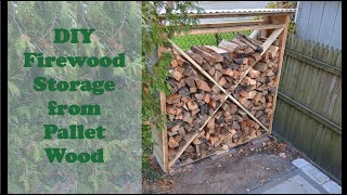 DIY Firewood Shed from Pallet Wood Firewood Rack  Storage  Holder [upl. by Esirtal]