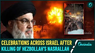 Hezbollah Nasrallah Killed Israel Erupts In Celebration Sings Will fk You Inshallah Hezbollah [upl. by Ahsen]