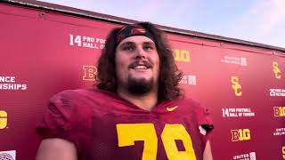 USC C Jonah Monheim QB change and the offensive line play [upl. by Ennairda]