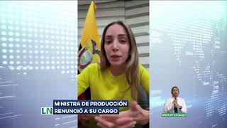 Por motivos personales ministra de Producción renuncia al cargo [upl. by Lehpar]