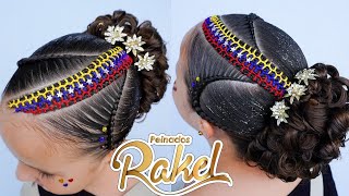 Recogido Alto Con Trenzas Homenaje A Venezuela Peinados Para Bailes Folclóricos [upl. by Euqnimod]