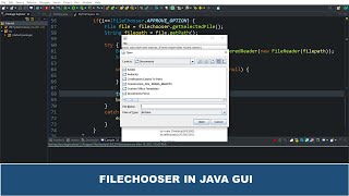 Java GUI Tutorial 58  Create a FileChooser Using JFileChooser In Java GUI Swing [upl. by Arot]