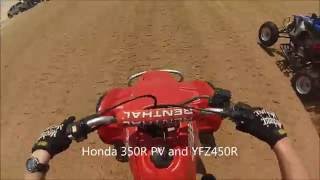 Honda TRX 250R vs Yamaha Raptor 700 250Rs Honda 330R Honda 344R Honda 350R PV YFZ450R [upl. by Vasyuta]