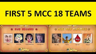 FIRST 5 MCC 18 TEAMS ANNOUNCED [upl. by Sachiko]