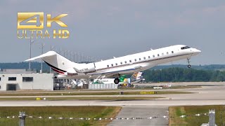 4K Bombardier Global 6000 from NetJets Aviation N167QS departure at Munich Airport MUC EDDM [upl. by Lednor]