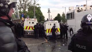 ARDOYNE WOODVALE RIOTS 2013 ORANGE PARADE [upl. by Annayoj]