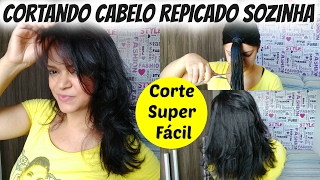 CORTE REPICADO  Fui cortar o cabelo e olha no que deu Cortando o cabelo sozinha decorandodrikka [upl. by Alver]