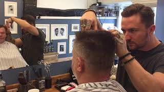 Smalltown barber  5 steps to perfect flat top with scissors  David [upl. by Norvin]