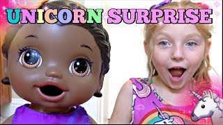 BABY ALIVE gets a UNICORN The Lilly and Mommy Show The TOYTASTIC Sisters Little LIVE Pets SKIT [upl. by Svoboda]