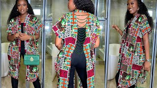 How to make a BEADED BACKLESS KIMONO JACKET with Drawstring Design [upl. by Jessey155]