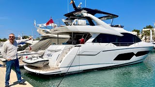 £3 Million Yacht Tour  Sunseeker 76 Yacht [upl. by Nosirrah]