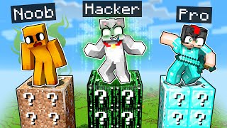 ¿PUEDES SOBREVIVIR a las TORRES MÁS ALTAS de LUCKY BLOCK 😂😱 NOOB vs PRO vs HACKER en MINECRAFT [upl. by Wilde585]