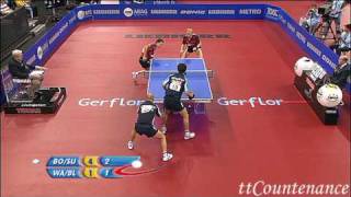 European Championships Timo Boll Christian SußLucjan Blaszczyk Wang Zeng Yi [upl. by Adnohsar]