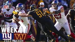 New York Giants vs Washington Commanders  2023 Week 11 Game Highlights [upl. by Mcgrath]