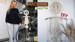 DIY TUTORIAL Macrame Skeleton  Halloween Decor 2022 [upl. by Erena]