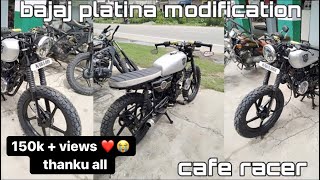 bajaj platina modification cafe racer  kamal automobiles talwara  punjab [upl. by Aitekram]