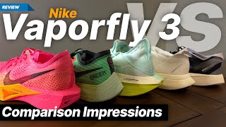 Nike Vaporfly 3 vs Nike Vaporfly Next 2 Nike Alphafly 2 Adidas Adios Pro 3 Adidas Takumi Sen 9 [upl. by August]