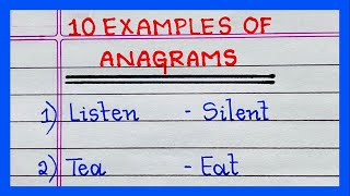 Examples of Anagrams  5  10 Examples of Anagrams [upl. by Sioled]