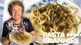 86 yr old Antonia from Sicily makes bucatini pasta with sardines  Pasta Grannies [upl. by Llevram]