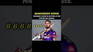 Ramandeep Singh Smashed 5 Sixes in an over in the Punjab T20 League 🫡 ramandeepsingh cricketupdate [upl. by Irfan634]