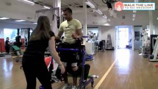 Viral T4T6 Paraplegic Walks for recovery in Rifton Pacer gait trainer April 2011 [upl. by Sly]