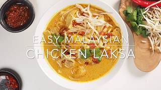 Malaysian chicken laksa  spicy coconut curry noodle soup [upl. by Cathy817]