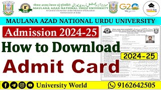 How to Download Manuu ADMIT CARD 202425  Manuu Admission 202425  UniversityWorld [upl. by Atiuqehc402]