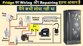 Fridge Complete Connection Diagram with Defrost Timer  Refrigerator wiring ElectricalTechnician [upl. by Vita]