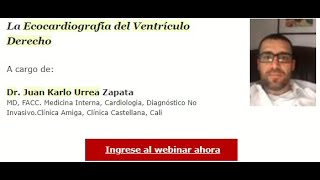 Webinar La Ecocardiografia del ventrículo Derecho Dr Juan Karlo Urrea [upl. by Varion]