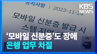 이번엔 정부 ‘모바일신분증’에 장애 발생…은행 업무 등 차질  KBS 20231125 [upl. by Anoirb]