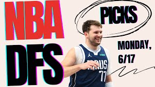 BEST NBA DFS Picks Monday 617  Top NBA Finals Showdown Picks for Celtics vs Mavericks Game 5 [upl. by Yddub]