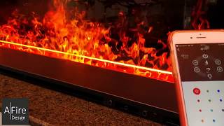 APP installation AFIRE water vapor electric fireplace insert AFIRE smart steam fireplaces [upl. by Yrrac]