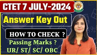 CTET Answer Key 2024 CTET july answer key  CTET passing marks for UR STSC OBC ctetanswerkey [upl. by Redmund]