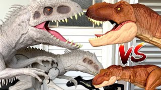 NOVO Indominus Rex Gigantesco Colossal  Dinossauros Jurassic World 2 Tiranossauro Rex e Mosassauro [upl. by Ramedlab]