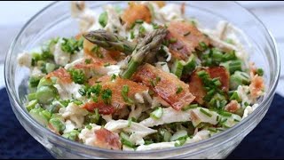 Kyllingesalat med bacon og asparges [upl. by Nylrac]