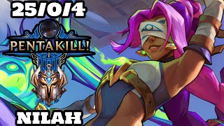 Wild Rift Nilah Pentakill hyper carry Gameplay Rank Challenger [upl. by Uball]