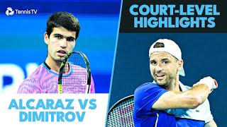 Carlos Alcaraz vs Grigor Dimitrov CourtLevel Highlights  Miami 2024 [upl. by Stillman]