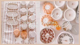 STUDIO VLOG  making candles fall preps amp handmade ecoresin candle jars [upl. by Fisken]