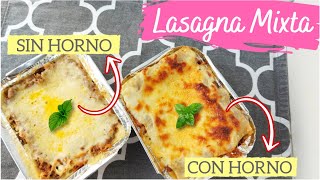 LASAÑA MIXTA Sin horno y con horno🔥 [upl. by Ahsina]