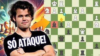 Magnus Carlsen ATACA Caruana do Começo ao Fim [upl. by Oidgime]