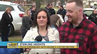 Sterling Heights police surprise boy with cruiser for his birthday [upl. by Kathlin]