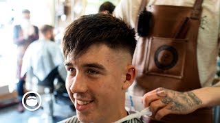 Textured High Fade Haircut at the Barbershop [upl. by Elnukeda]