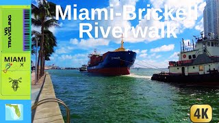 STUNNING 4K  Miami River Views Miami to Brickell Biscayne Bay Brickell 4K [upl. by Sitrik]