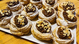 Zeppole differenti con crema al cioccolato ￼ e mandorle deliziose ￼ [upl. by Sldney]