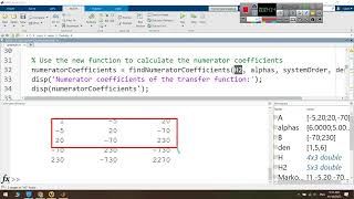 Transfer Function Coefficient Identification with MATLAB Markov Series and Hankel Matrix Method [upl. by Ahsemrac937]