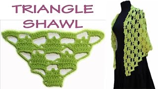 How to crochet triangle shawl shawlcrochet wwwika crochet [upl. by Ahseral]