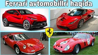 Ferrari avtomobillri haqida maʼlumot [upl. by Lyrahc]