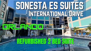 REFURBISHED Sonesta ES Suites Room Tour International Drive Orlando [upl. by Nedloh]