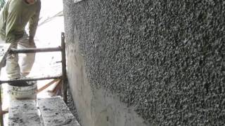 Applying pebble dash stucco [upl. by Alcina]