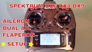 EXPLAINED  How to setup dual ailerons and flaperons with Spektrum DX6 DX7 DX8 DX9 DX18 radio [upl. by Aisiram]